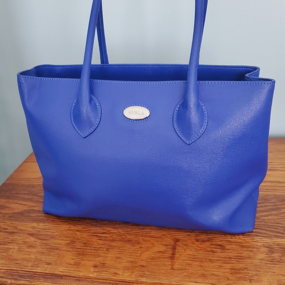 Furla Royal Blue Leather Satchel - Picture 2 of 8